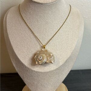Handmade Gold Conch Shell Necklace